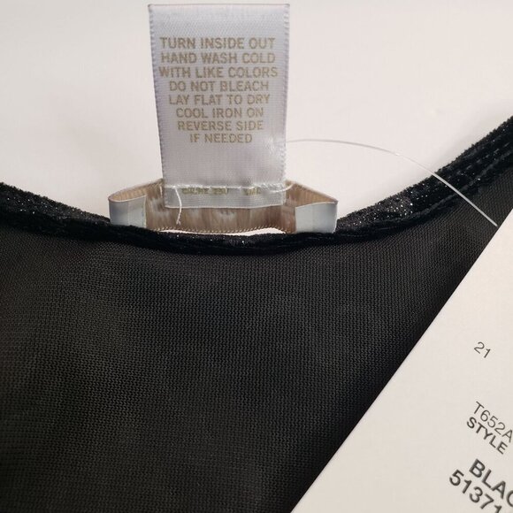 Cache Black Metallic Velvet Burnout Tunic Top Whimsigoth Grunge Womens M NWT - Picture 9 of 12